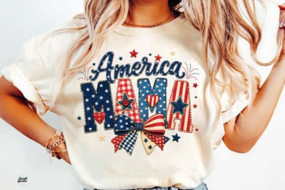 America Mama Patriotic PNG Design: Bold Graphics for Projects