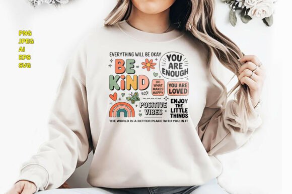 Be Kind Positive Vibes T-Shirt Design: A Feel-Good Design Asset