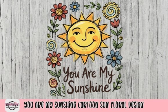 Brighten Any Design with This Cheerful Sunshine and Floral Art