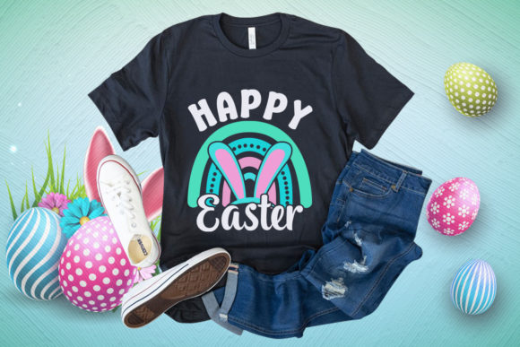 Happy Easter Rainbow T-Shirt Design: A Burst of Color for Your Spring Projects