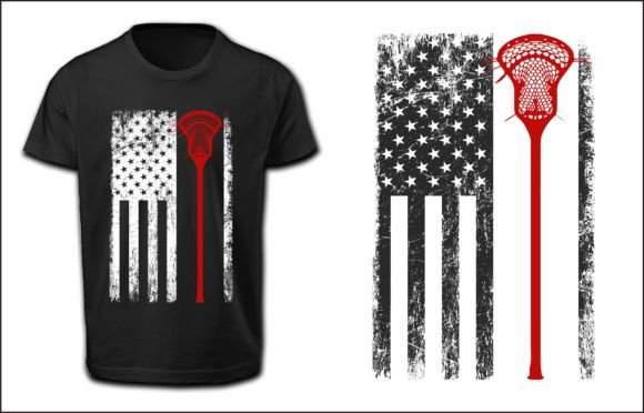 Lacrosse Grunge Flag Design: Distressed Patriotism