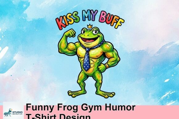 Ribbit with Laughter: The Buff Frog Design for Gym Humor