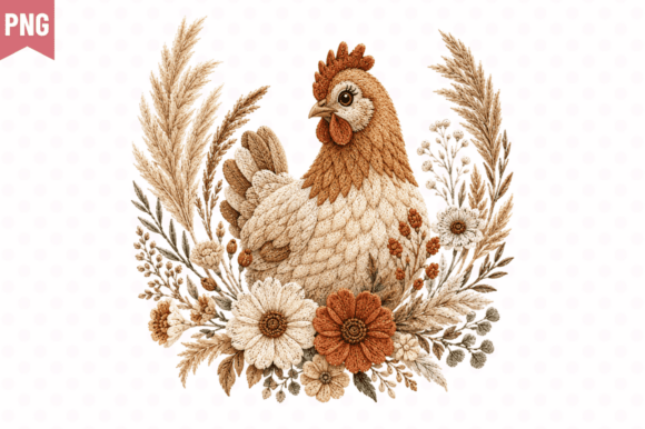Rustic Hen Faux Yarn PNG Design: Cozy Charm for Crafts