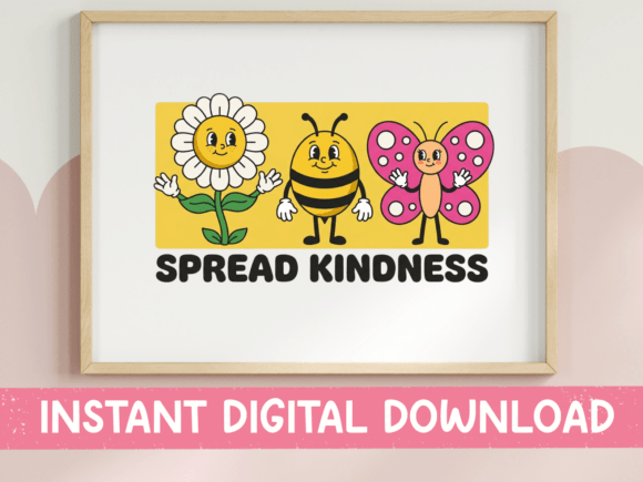 Spread Kindness Retro Character Design: A Friendly Type for Feel-Good Branding