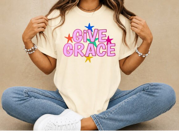 The Give Grace Preppy T-Shirt Design: A Bold Statement in Vintage Typography